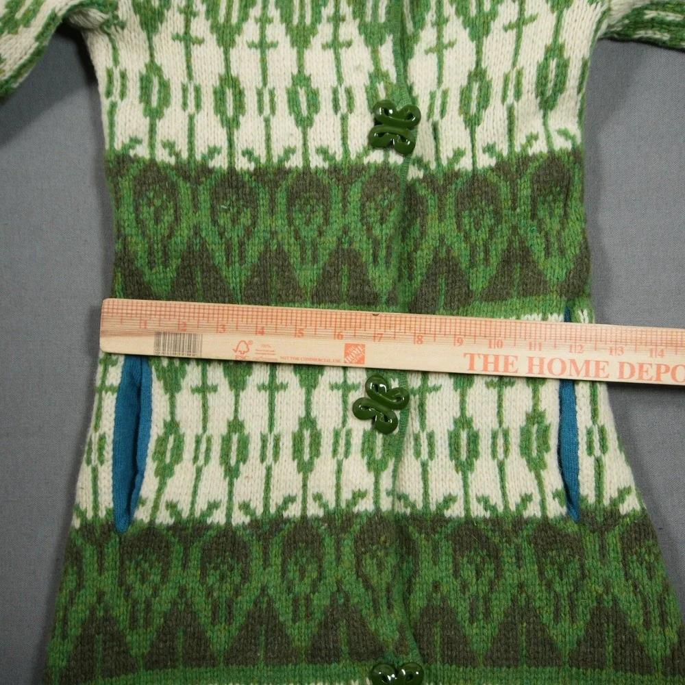 Sparrow Fair Isle Lambswool Angora Blend Knit Longline Women Cardigan Coat S
